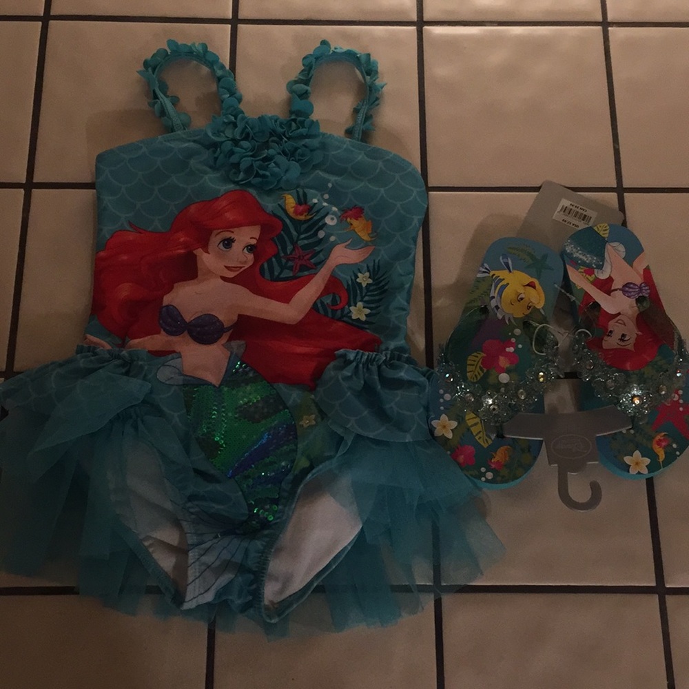 Ariel bathing suit and sandals